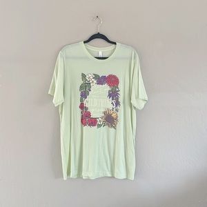 Floral Graphic Green Soft‎ Knit Tee